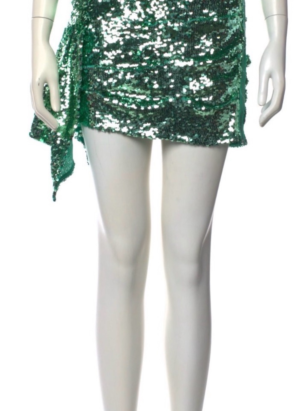 For Love & Lemons Emerald Green Sequin Mini Skirt